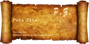 Petz Zita névjegykártya